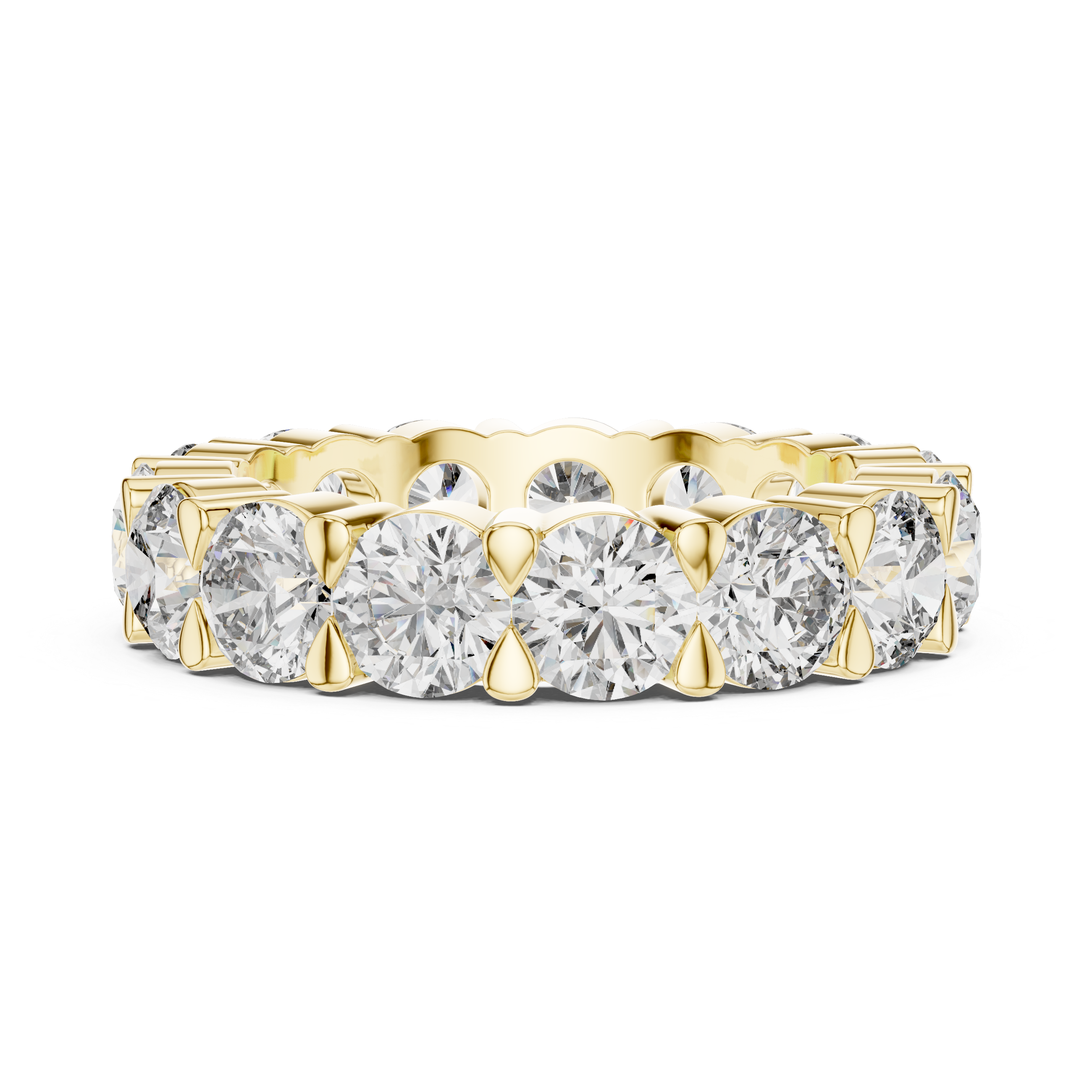 Gold and diamond ring on a white background